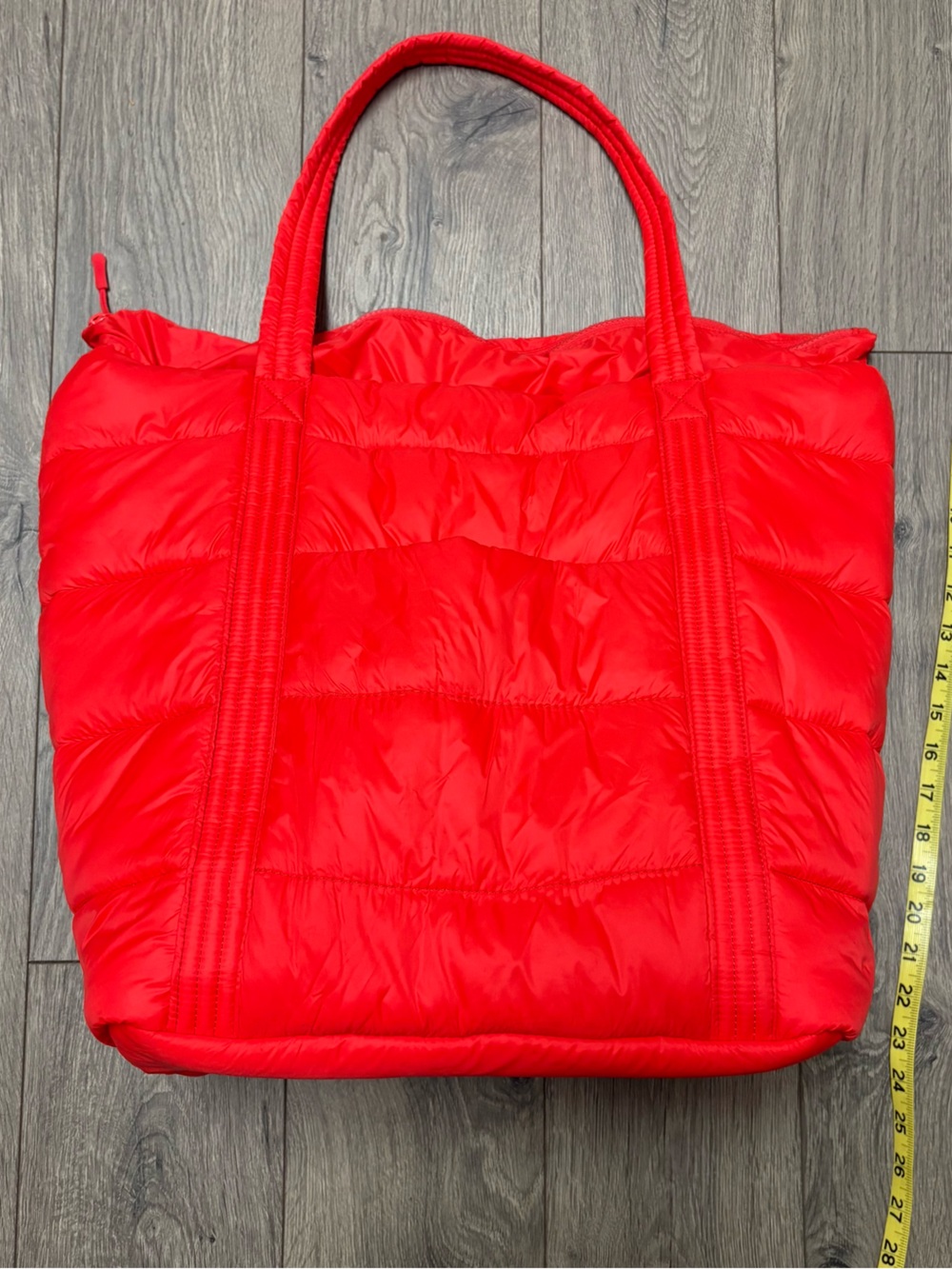 Red packable tote bag lands end large